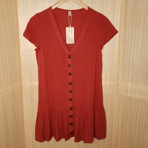 Everkaki NWT Rust Color Mini Dress.  Large - Picture 1 of 7